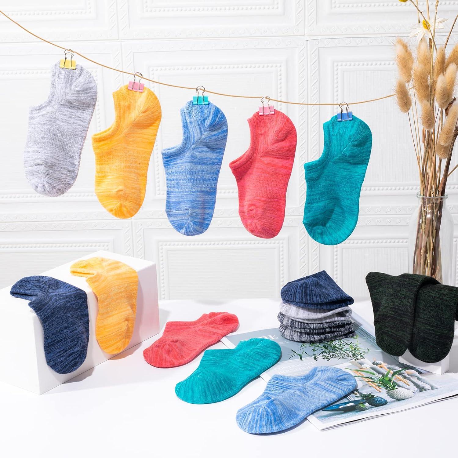 imageIDEGG No Show Socks Men Low Cut Ankle Short Socks for Men Casual Athletic Socks with NonSlip GripColor E8 Pairs 8colors Colored B