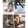 imageIDEGG Womens Crew Socks Soft Cotton Athletic Running Casual Dress Socks Above Ankle Crew SocksA4 Pairsblack offwhite beige brown