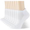 imageIDEGG 8 Pairs Ankle Performance Athletic Running Socks Low Cut Sports Tab Socks for Women and MenWhite