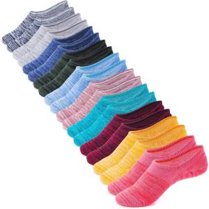 imageIDEGG No Show Socks Women 10 Pairs Low Cut AntiSlid Novelty Athletic Casual Invisible Liner SocksColor B  10 Pairs  10 Colors