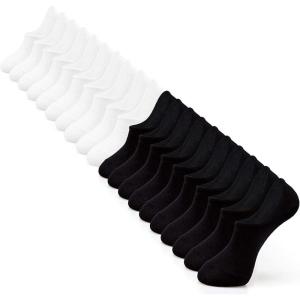 imageIDEGG No Show Socks Women 10 Pairs Low Cut AntiSlid Novelty Athletic Casual Invisible Liner SocksColor B  10 Pairs  5 Pairs White5 Pairs Black
