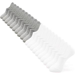 imageIDEGG No Show Socks Women 10 Pairs Low Cut AntiSlid Novelty Athletic Casual Invisible Liner SocksColor D  10 Pairs  5 Pairs White5 Pairs Gray