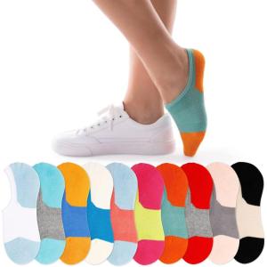 imageIDEGG No Show Socks Women 10 Pairs Low Cut AntiSlid Novelty Athletic Casual Invisible Liner SocksColor E  10 Pairs  10 Colors