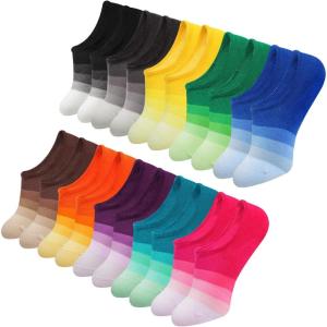 imageIDEGG No Show Socks Women 10 Pairs Low Cut AntiSlid Novelty Athletic Casual Invisible Liner SocksColor L  10 Pairs  10 Colors
