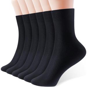 imageIDEGG Womens Crew Socks Soft Cotton Athletic Running Casual Dress Socks Above Ankle Crew SocksE6 Pairs 6 Black 