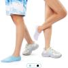 imageIDEGG No Show Socks Womens and Men Low Cut Ankle Short Antislid Athletic Running Novelty Casual Invisible Liner Socks6 Pairs2 Black2 White2 Sky Blue