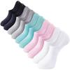 5 Pairs Black+white+grey+pink+blue