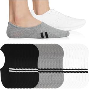 imageIDEGG No Show Socks Womens and Men Low Cut Ankle Short Antislid Athletic Running Novelty Casual Invisible Liner Socks12 Pairsstripe Style