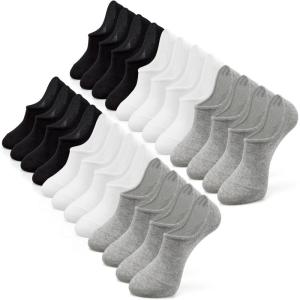 imageIDEGG No Show Socks Womens and Men Low Cut Ankle Short Antislid Athletic Running Novelty Casual Invisible Liner Socks4 Black4 Gray4 White