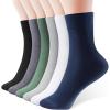 imageIDEGG Womens Crew Socks Soft Cotton Athletic Running Casual Dress Socks Above Ankle Crew SocksF6 Pairs Black white grey dark Grey army Green navy Blue 